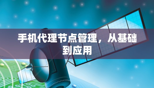 手机代理节点管理，从基础到应用