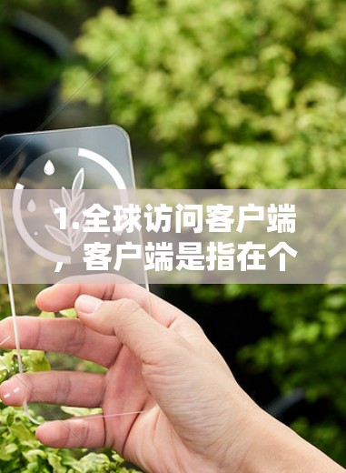 1.全球访问客户端，客户端是指在个人电脑上安装的在线应用，这些应用通常可以在全球范围内访问，如互联网、社交媒体、在线教育平台等