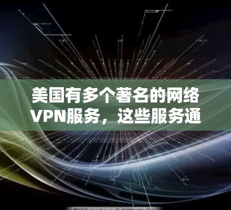 美国有多个著名的网络VPN服务，这些服务通常由美国政府或其下属的机构提供。以下是一些主要的美国网络VPN服务