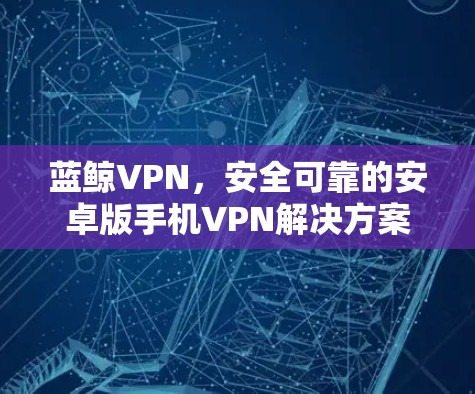 蓝鲸VPN,安全可靠的安卓版手机VPN解决方案 蓝鲸VPN,安全可靠的安卓版手机VPN解决方案