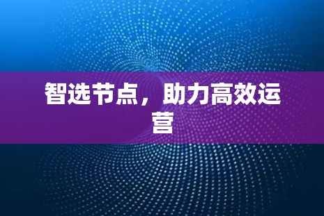 智选节点,助力高效运营 智选节点,助力高效运营