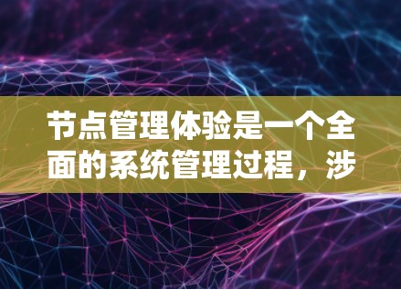 节点管理体验是一个全面的系统管理过程，涉及多个方面，影响用户体验、安全性和效率。以下是对节点管理体验的分析和优化策略