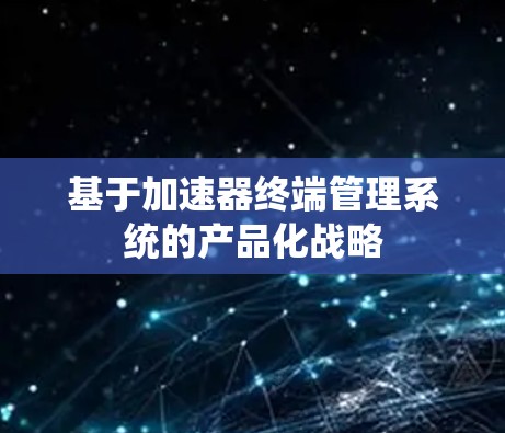 基于加速器终端管理系统的产品化战略 基于加速器终端管理系统的产品化战略