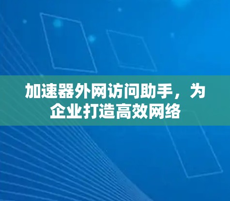 加速器外网访问助手,为企业打造高效网络 加速器外网访问助手,为企业打造高效网络